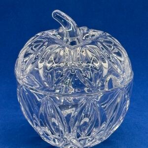 Bleikristall 24% Crystal Apple Dish & Lid Sugar Bowl, Condiments, Jams Germany